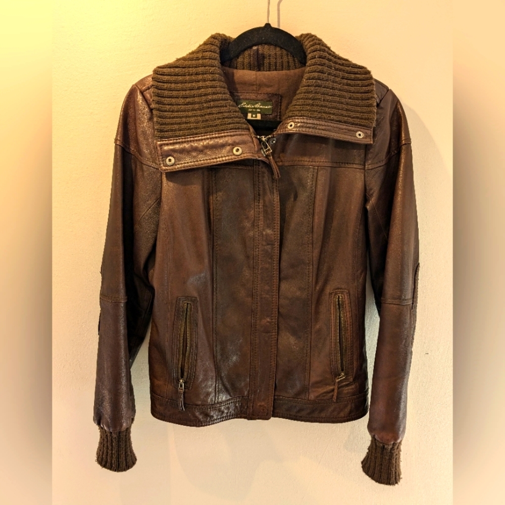 Eddie Bauer leather bomber jacket